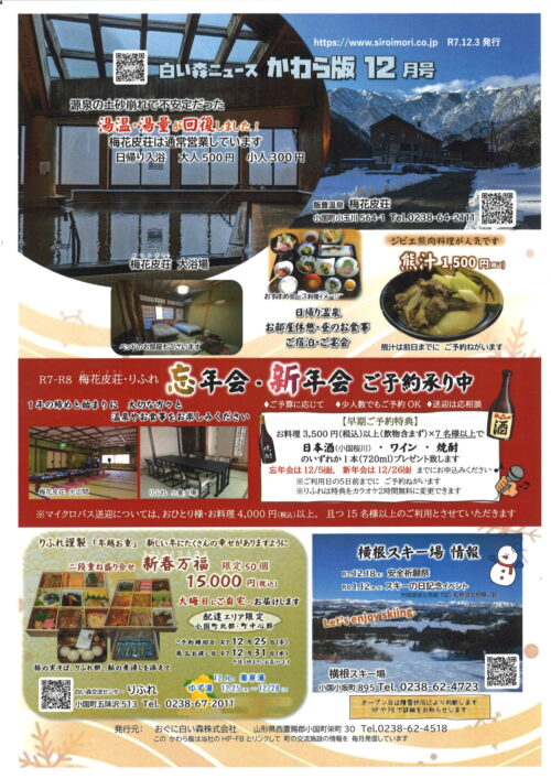 白い森ニュースかわら版１２月号