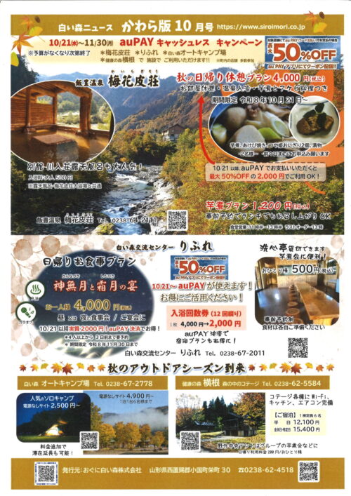 白い森ニュースかわら版１０月号